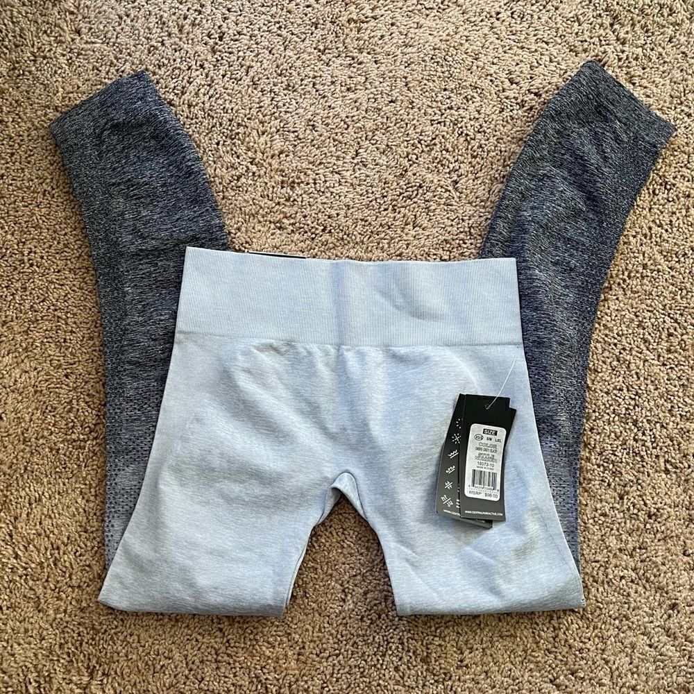 NWT Central Park Active Blue & Gray Ombré Leggings XS/S